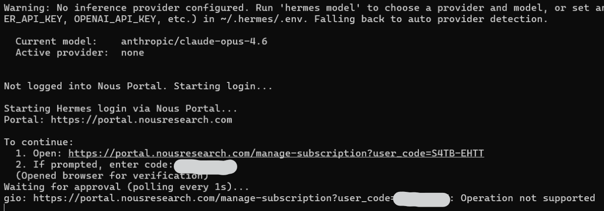 hermes-user-code